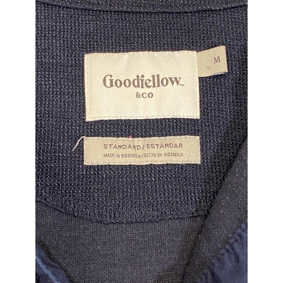 Goodfellow & Co Men's Henley Pullover Size M Long Sleeve 4 Button Navy Blue - Picture 4 of 11